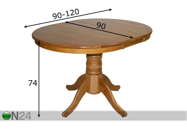 Удлиняющийся обеденный стол Mix & Match 90x90+30 см размеры