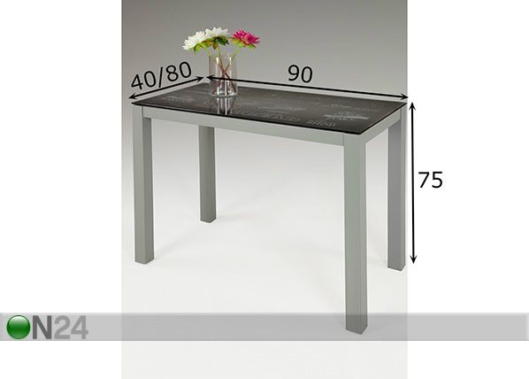 Удлиняющийся обеденный стол Nadja 40/80x90 cm размеры