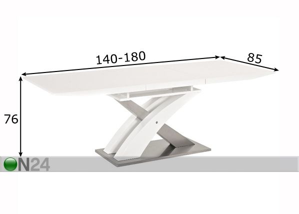Удлиняющийся обеденный стол Raul 85x140-180 cm размеры