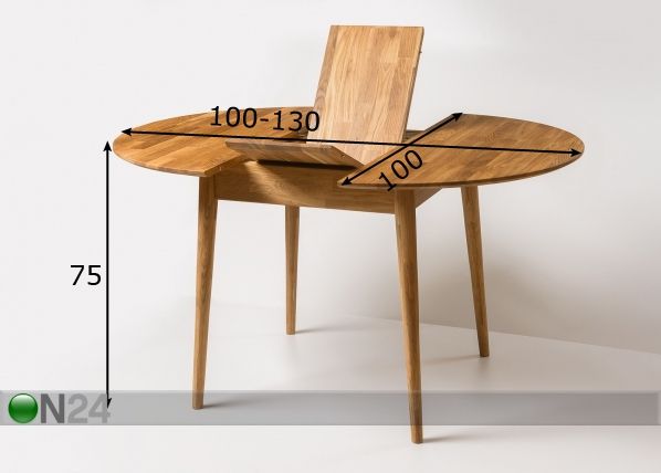 Удлиняющийся обеденный стол Scan 100/130x100 cm размеры