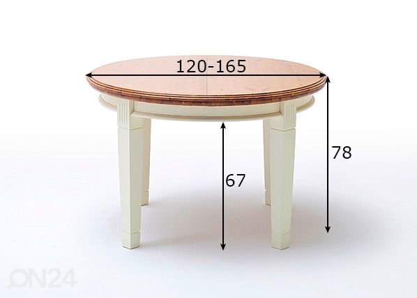 Удлиняющийся обеденный стол Scandic Home Ø 120-165 cm размеры