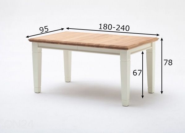 Удлиняющийся обеденный стол Scandic Home 95x180-240 cm размеры