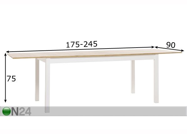 Удлиняющийся обеденный стол Stockholm 175-245x90 cm размеры