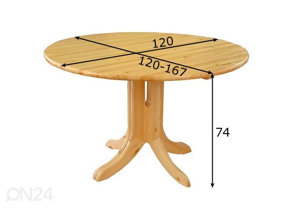 Удлиняющийся стол 120x120-167 cm размеры