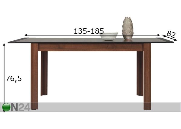 Удлиняющийся стол 82x135-185 cm размеры
