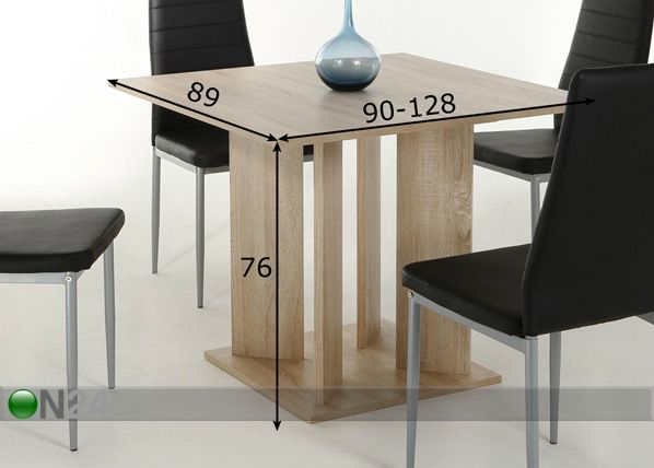 Удлиняющийся стол Cora 89x90-128 cm размеры