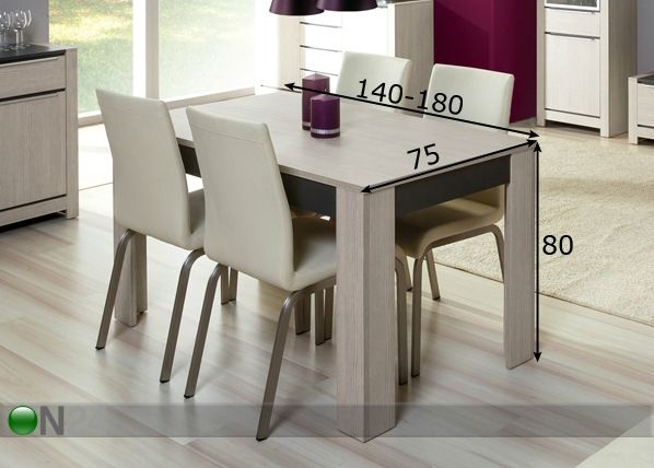 Удлиняющийся стол Monez 75x140-180 см размеры