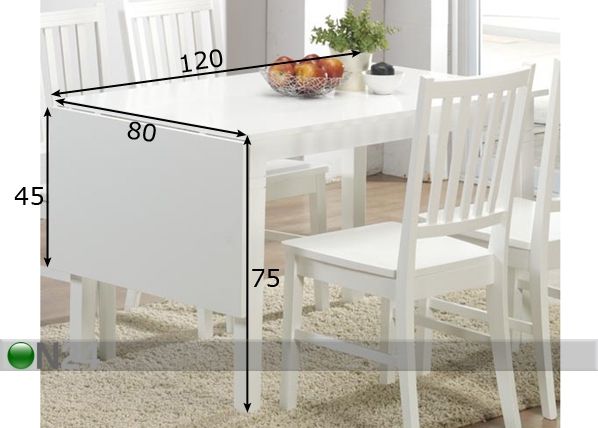 Удлиняющийся стол Ramstad 80x120+45 cm размеры