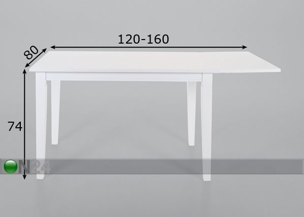 Удлиняющийся стол Smogen 80x120-160 см размеры