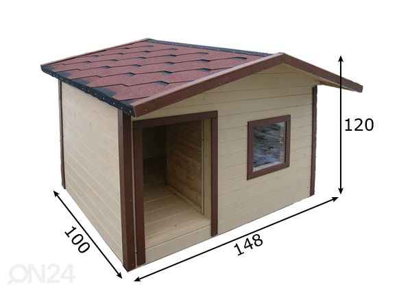 Утепленная собачья будка с двускатной крышей Rocco размеры