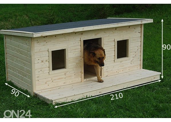 Утепленная собачья бутка с террасой Charly для 2-х собак размеры