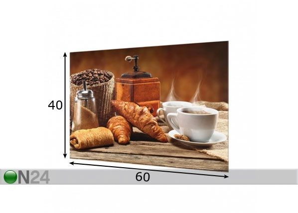Фотостекло для кухонного фартука Breakfast Table 40x60 cm размеры
