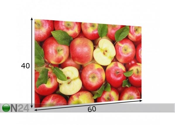 Фотостекло для кухонного фартука Juicy Apples 40x60 cm размеры