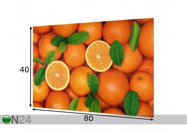 Фотостекло для кухонного фартука Juicy Oranges 40x80 cm