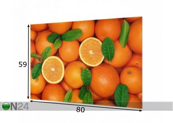 Фотостекло для кухонного фартука Juicy Oranges 59x80 cm размеры