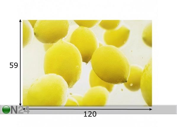 Фотостекло для кухонного фартука Lemon In The Water 59x120 cm размеры
