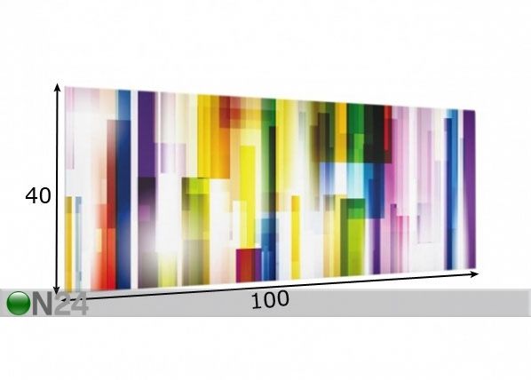 Фотостекло для кухонного фартука Rainbow Cubes 1, 40x100 cm размеры