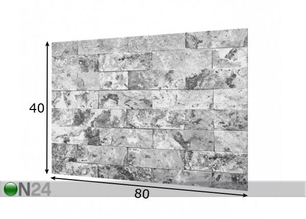 Фотостекло для кухонного фартука Stone Wall Natural Marble Grey 40x80 cm размеры