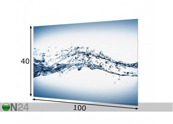 Фотостекло для кухонного фартука Water Splash 40x100 cm размеры
