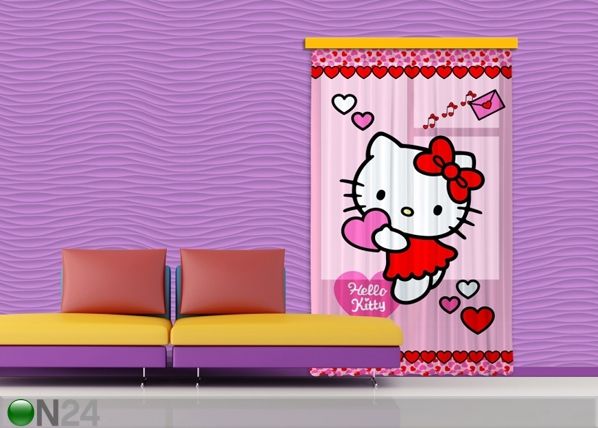 Фотоштора Hello Kitty Heart 140x245 см