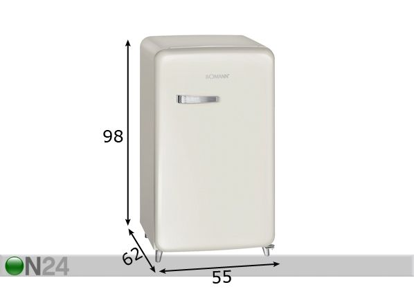 Холодильник в ретро-стиле Bomann KSR350 размеры
