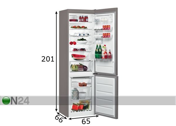 Холодильник-морозильник Whirlpool размеры