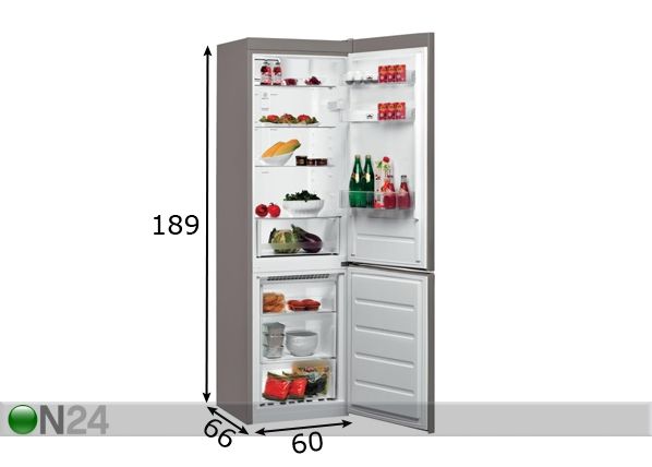 Холодильник Whirlpool BSNF8121OX размеры
