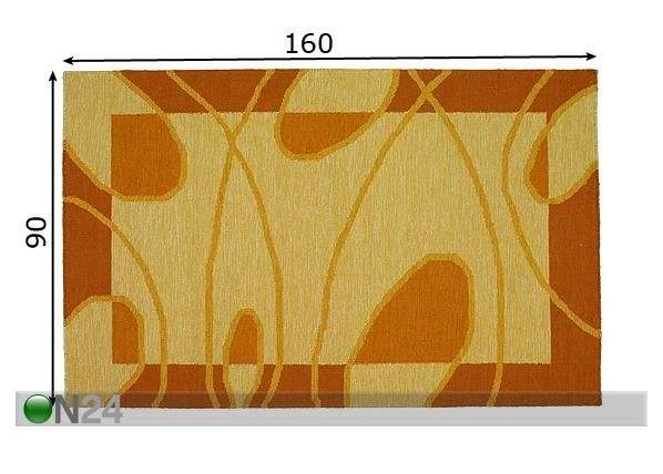 Шерстяной ковёр Kaunas 90x160 см размеры