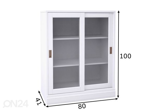 Шкаф-витрина с дверьми-купе Maria размеры