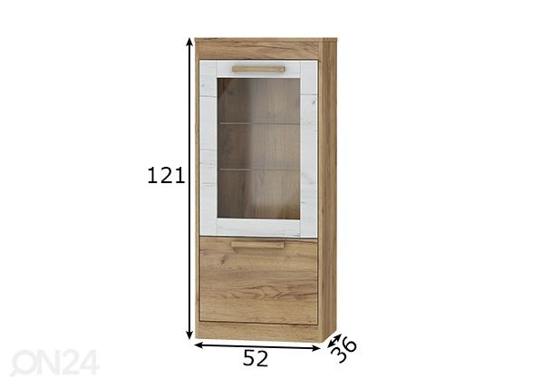 Шкаф-витрина 52 cm размеры