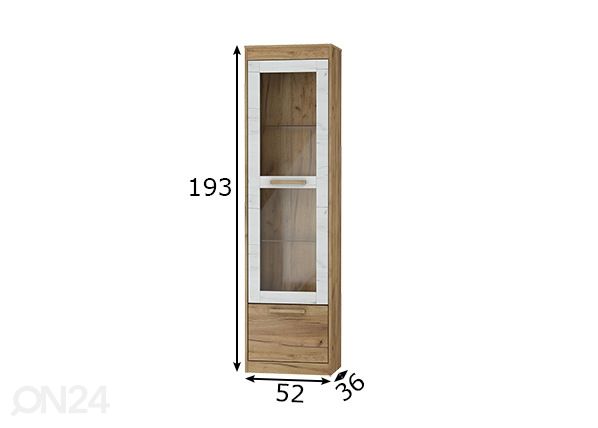 Шкаф-витрина 52 cm размеры