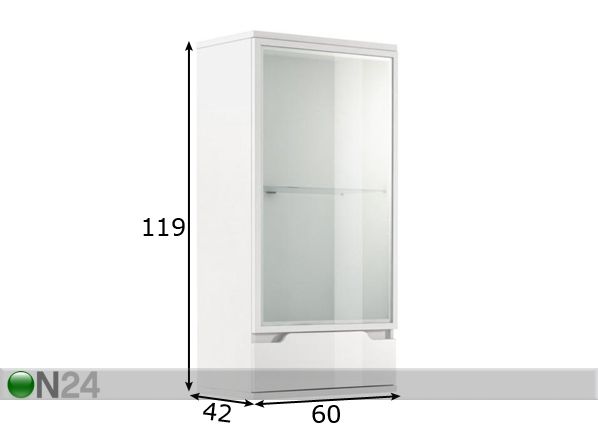 Шкаф-витрина Alaska размеры