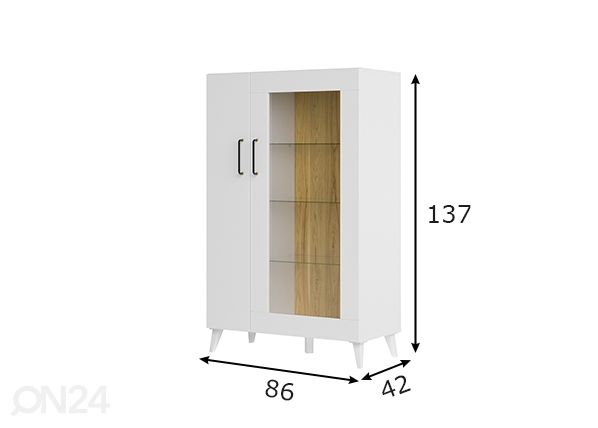Шкаф-витрина Barris размеры