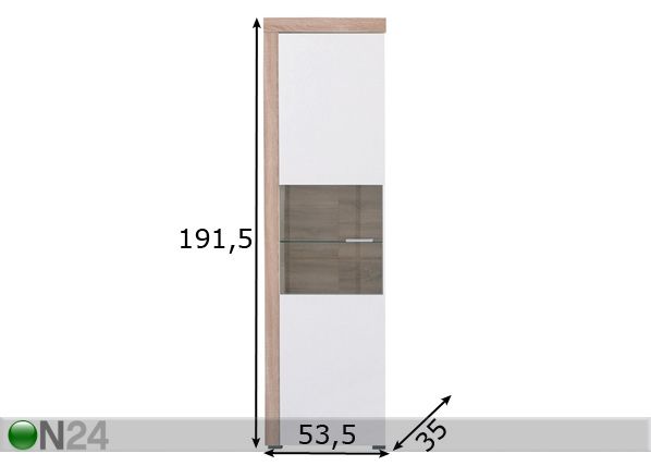 Шкаф-витрина Fiona размеры