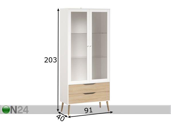 Шкаф-витрина Norsk размеры