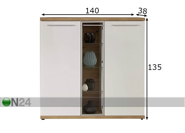Шкаф-витрина Odino размеры