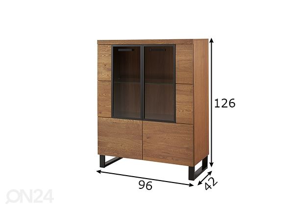 Шкаф-витрина Pratto размеры