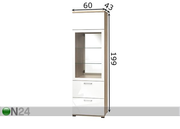 Шкаф-витрина Rio Home 640 размеры