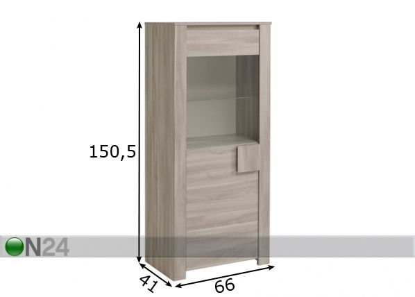 Шкаф-витрина Warren размеры