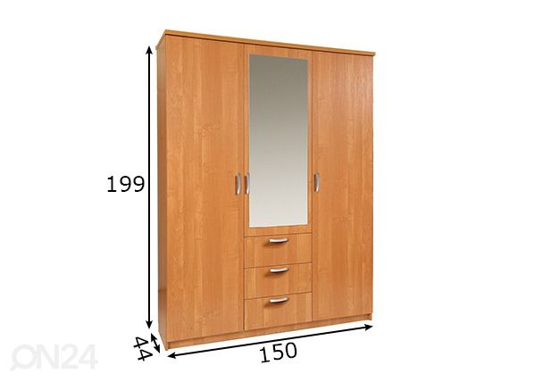 Шкаф платяной 150x44 cm размеры