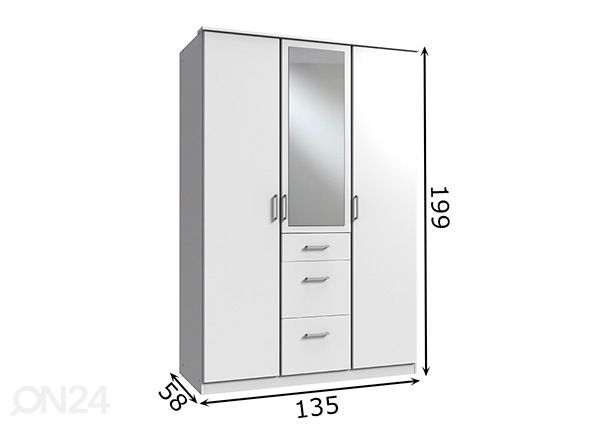 Шкаф платяной Click 135 cm размеры