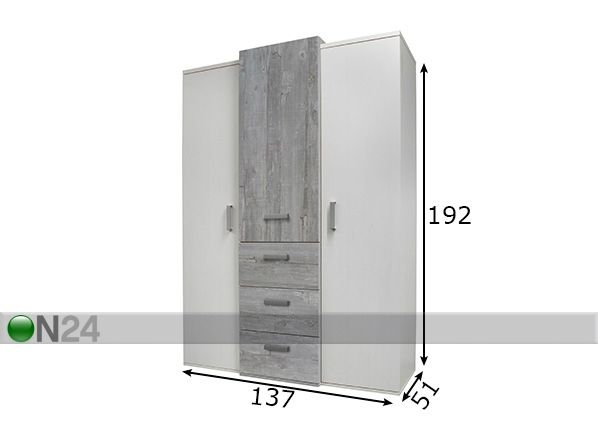 Шкаф платяной Kimi размеры