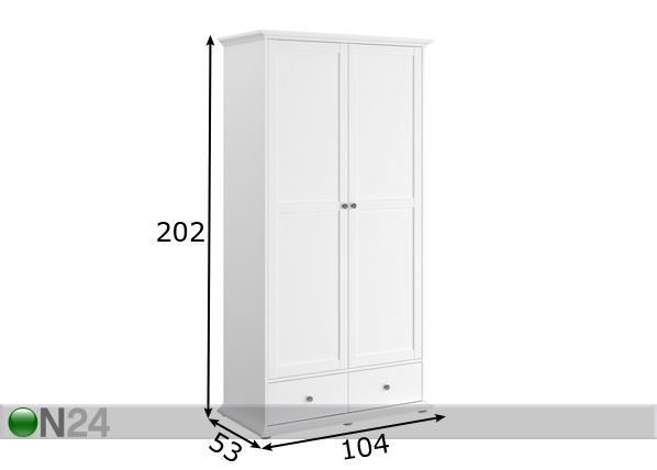 Шкаф платяной Margaux размеры