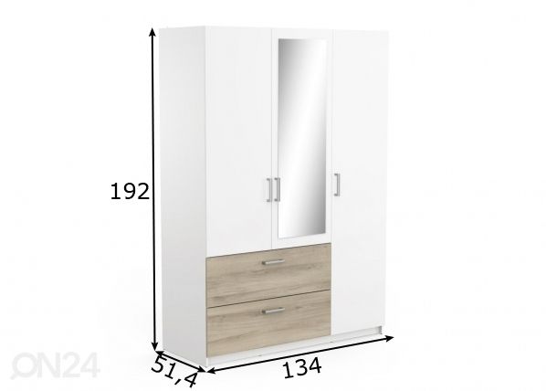 Шкаф платяной Ready2 134cm размеры