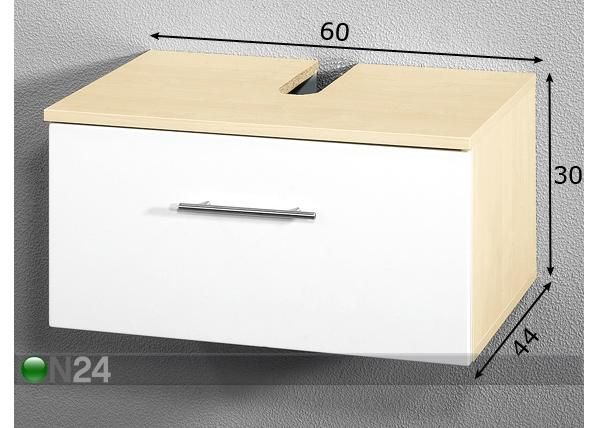 Шкаф с ящиком под умывальник Domino размеры