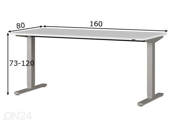Электрически регулируемый рабочий стол Agenda 160 cm размеры