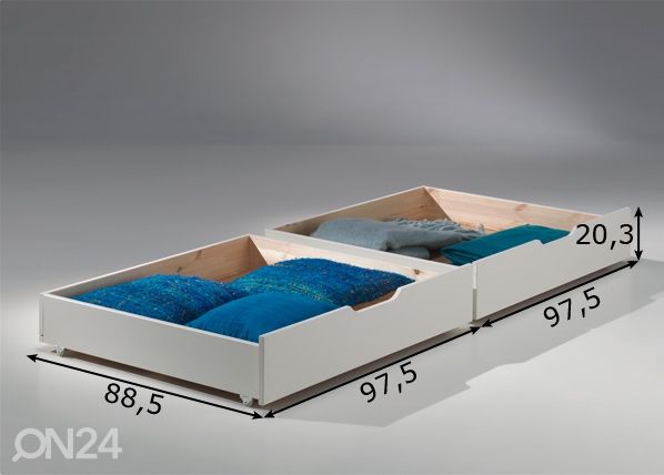 Ящики кроватные Pino, 2 шт размеры