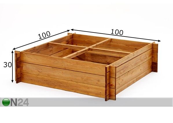 Ящик для выращивания растений 100x100 см 4 сектора размеры