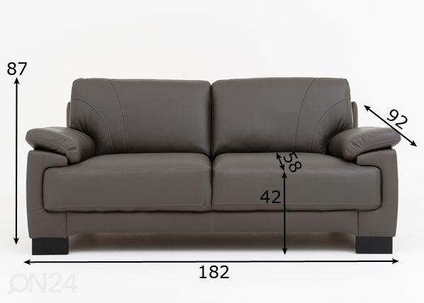 2-местный диван Adria размеры