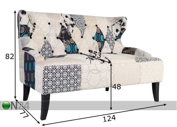 2-местный диван Alice размеры